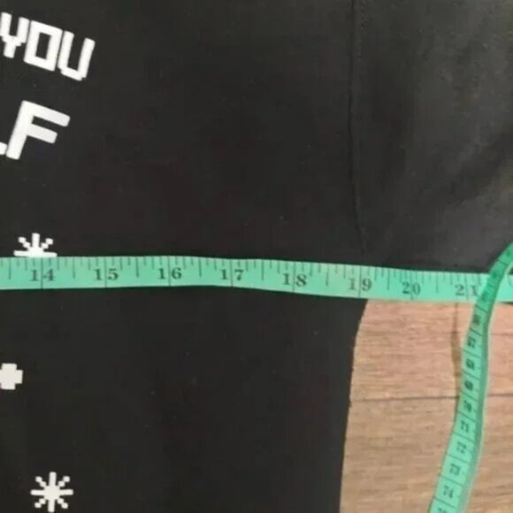 Ugly Christmas Sweatshirt Black Size Small Gildan Heavy Blend Santa Elf Funny - Picture 3 of 7